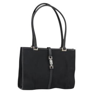 GUCCI Jackie Shoulder Bag Nylon Black Silver 002 1073 3444 Auth bs29509